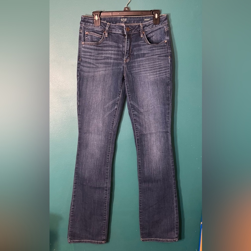 a.n.a Women's Boot Cut Jeans in Deep Blue